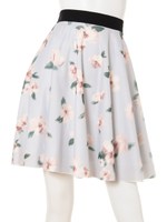 オリジナルカメリア柄3Ｄフレアスカート/黒