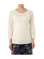 ケーブル編みフレアニットプルオーバー/パープル系(084)