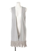 フリンジニットベスト/チャコール