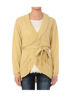 ベルトつきラウンドニットカーディガン/ブラック(019)