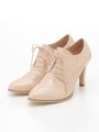 レースアップ浅カットブーティ/ベージュ