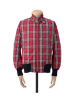 先染めチェックタフタ ブルゾン/レッド系(263)