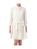 前結びシャツワンピース/ホワイト(005)