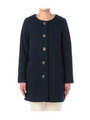 裏起毛ノーカラーコート/ネイビー(093)