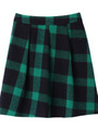 [L]ビッグチェックフレアスカート/グリーン系(222)