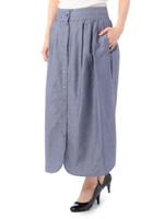 blanc basque フロントボタン留めマキシ丈スカート/ネイビー(093)