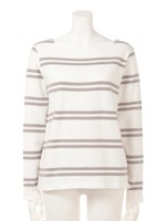 【Casual】ダブルボーダーL/S Tee/O/WHT×GRY