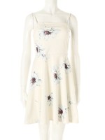 【ECURY】ビッグフラワーフレアミディワンピース/パステルイエロー