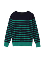 サイドジップボーダーニット/グリーン系(322)