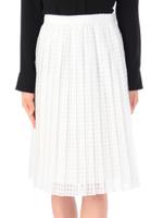 シアーギンガムチェックプリーツスカート/ホワイト(001)