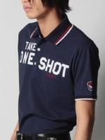 シャンブレー鹿の子デザインポロシャツ/ホワイト(001)