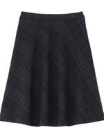 チェックフレアミッドカーフスカート/ネイビー系(219)