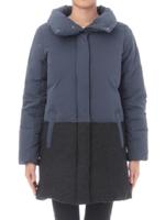 ツイード切り替えダウンコート/カーキ系(027)