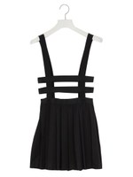 ハーネスプリーツスカート/ブラック