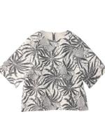 パームツリープリント プルオーバーブラウス/ブラック(119)