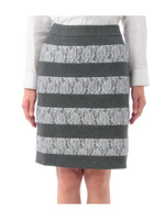 フラワーレースボーダースカート/ホワイト(404)