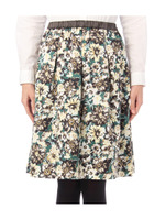 フラワー柄プリーツスカート/ダークグリーン(123)