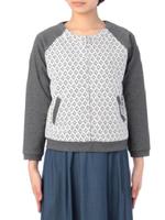 レース切り替えラグランジップアップジャケット/オフホワイト(003)