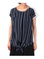 Bou Jeloud 前結びストライププルオーバー/グリーン(322)