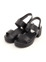 【JELLYBEANS】ホワイトソールWストラップサンダル/黒