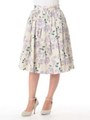 【dazzlin】ヴィンテージフラワー膝丈SK/グレー