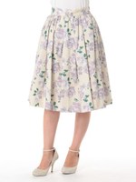 【dazzlin】ヴィンテージフラワー膝丈SK/グレー