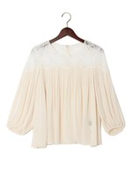 ☆JOC レース×プリーツ チュニック/OFF-WHITE