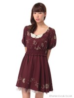 エンジェル衿付ワンピース/ピンク