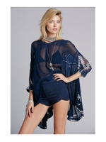 スカラップラインハイライズショートデニムパンツ/ネイビー(093)