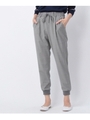 ピンストライプストレッチジョガーパンツ/グレー(312)
