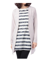 レースインナー付きカーディガン/グレー(012)