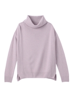 [L]サイド切り替えタートルニット/ライトパープル (081)