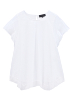 [L]タック&フレアー チェックブラウス/ダークグリーン(023)