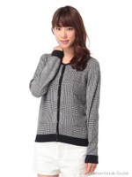 ガンガンカーディガン グレンチェック/Black