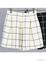 ダブルクロスBIGチェックショートパンツ/オフホワイト