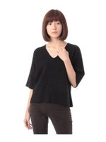 ミラノリブVネックニット/ブラック(019)