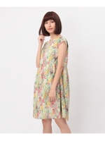 リバティプリントボートネックワンピース/ラズベリーピンク(173)