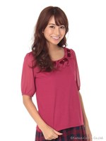 リボントリミングプルオーバー/ボルドー