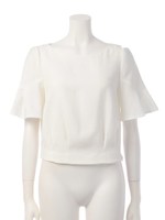 袖口フレアクロップドブラウス/ホワイト