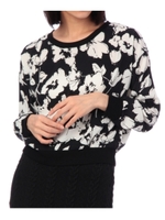 柄ブラウスプルオーバー/ブラック(219)