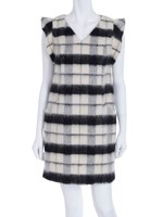 【DUO】 シャギーチェックフリルOP/ブラック