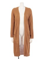 【Shelly island】リブ編ミロングカーディガン/ベージュ