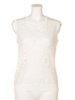 【Sov.】ダル糸天竺刺繍ニット/オフ