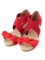 【Tralala】ジュートクロスウエッジ/レッド