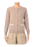 ◆花刺しゅうポケットニットカーディガン/ベージュ系(054)