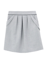 ウールボタニークラシックスカート/ブルー(092)