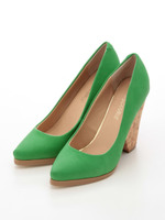 Ｍコルクヒールカラーパンプス/グリーン