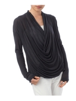 ドレープカシュクール風ニット/チャコールグレー(014)