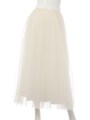 ボリュームチュールロングスカート/ホワイト