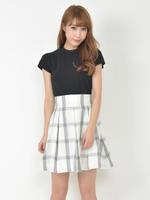 BIGチェックスカート/ブラック